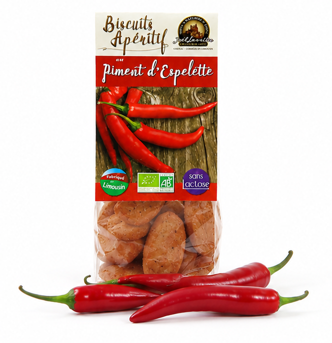 Biscuits apéritifs au piment d'Espelette avec piments